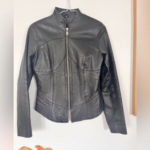 Black Leather Women's Jacket. 100% leather exterior lining